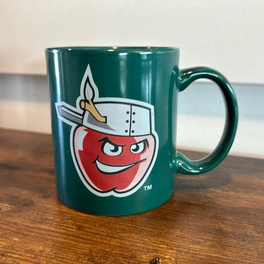 Tin Caps Mug. Fort Wayne, Indiana, baseball mug green coffee tea mug